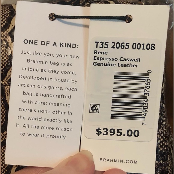 NWT-Brahmin-Rene-Expresso Caswell Satchel-Non Melbourne Croc-Mini Python-$395 - Picture 11 of 16